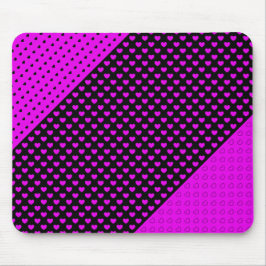 Opvallend zwart en roze kleuren passen het patroon muismat