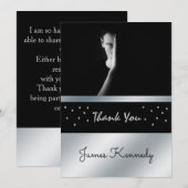 Opvallend zwart en zilver Afstuderen dank u Kaart (Voorkant / Achterkant)