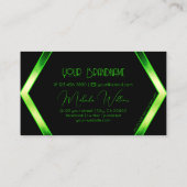 Opvallend zwart Geometric Shimmery Green Stylish Visitekaartje (Achterkant)