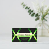 Opvallend zwart Geometric Shimmery Green Stylish Visitekaartje (Staand voorkant)