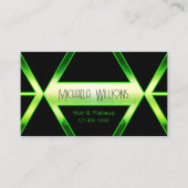 Opvallend zwart Geometric Shimmery Green Stylish Visitekaartje (Voorkant)
