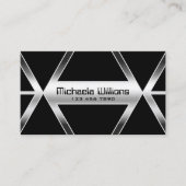 Opvallend zwart geometrisch schuim, zilver stijlvo visitekaartje (Voorkant)