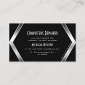 Opvallend zwart-geometrische schimmellaag met Logo Visitekaartje (Achterkant)