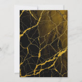 Opvallend Zwart & Goud Marmer Sweet 16 Verjaardag Kaart (Achterkant)