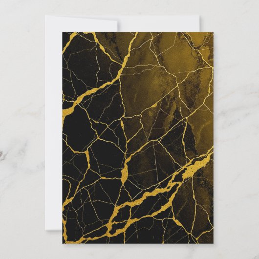 Opvallend Zwart & Goud Marmer Sweet 16 Verjaardag Kaart (Achterkant)