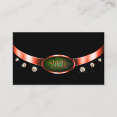 Opvallend zwart, helder zwart, koper, groen marmer visitekaartje (Voorkant)