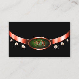 Opvallend zwart, helder zwart, koper, groen marmer visitekaartje