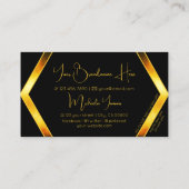 Opvallend zwart Oranje Shimmer Modern met monogram Visitekaartje (Achterkant)