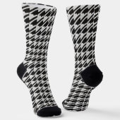 Opvallend zwart & wit houndstooth sokken (Gebogen)