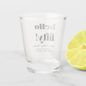 Opvallend zwart-wit moderne 50ste verjaardag aange shot glas (Achterkant)