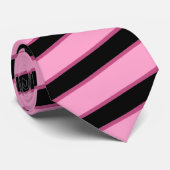Opvallend zwarte en roze diagonale strepen, aangep stropdas (Opgerold)