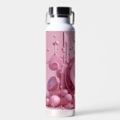  opvallende 3D roze werveling Waterfles (Voorkant)