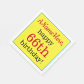 Opvallende 66e verjaardag papieren servetten (Hoek)