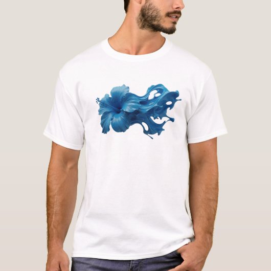 Opvallende ABSTRACTE BLOEM Modieuze Print T-shirt (Voorkant)