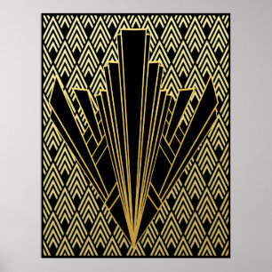Opvallende art Deco-stijl Poster