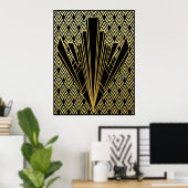Opvallende art Deco-stijl Poster (Thuiskantoor)