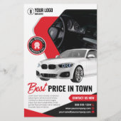 Opvallende autodealer autoverhuur flyer (Voorkant)