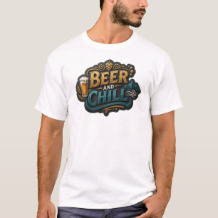 Opvallende BEER AND CHILL Print T-shirt