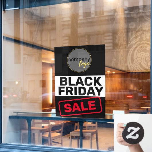 OPVALLENDE BLACK FRIDAY SALE RED BUSINESS LOGO RAAMSTICKER (Cafe Raam)