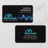 Opvallende blauwe bliksem-thuisreparaties visitekaartje (Voorkant / Achterkant)