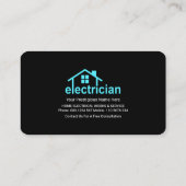 Opvallende blauwe bliksem-thuisreparaties visitekaartje (Achterkant)