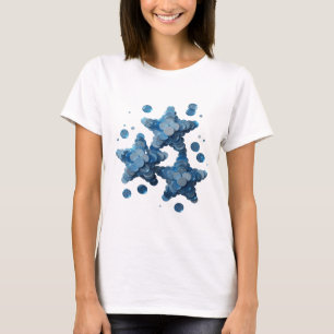 Opvallende blauwe BLUE STAR VERJAARDAGSFEESTJE Des T-shirt