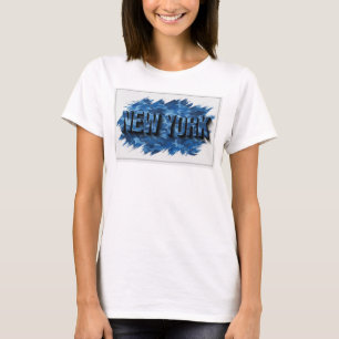 Opvallende Blauwe NEW YORK Tekst Ontwerp T-shirt