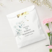 Opvallende Blauwgroen Paarse Abstracte Flower Favo Bedankzakje (Gezegeld)