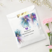 Opvallende Blauwgroen Paarse Abstracte ventilator Bedankzakje (Gezegeld)