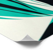 Opvallende Blauwgroen & Rode Vrouw Portret - Moder Poster (Hoek)