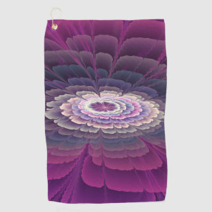 Opvallende bloem kleurrijke abstracte fractale kun golfhanddoek