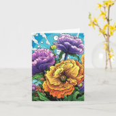 Opvallende bloemkaart kaart (Gele Bloem)