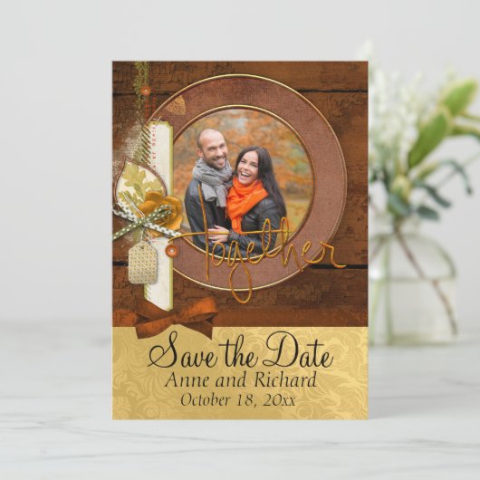 Opvallende bruiloft foto Opslaan datum Save The Date (Staand voorkant)