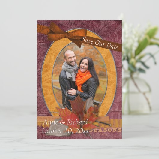 Opvallende bruiloft foto Opslaan datum Save The Date (Staand voorkant)