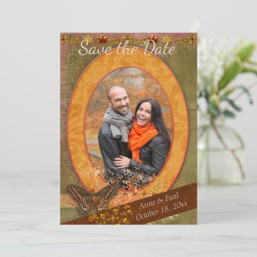 Opvallende bruiloft foto Opslaan datum Save The Date (Staand voorkant)