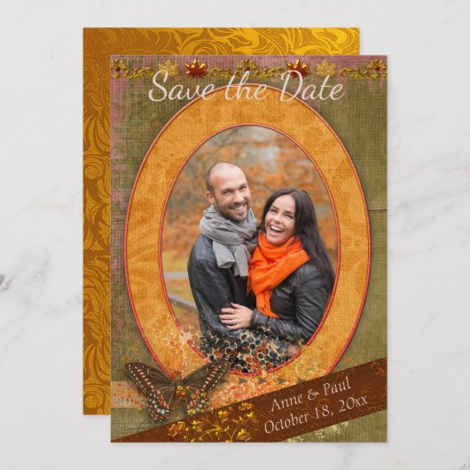 Opvallende bruiloft foto Opslaan datum Save The Date (Voorkant / Achterkant)