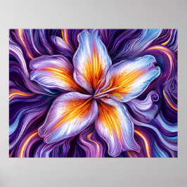 Opvallende close-up van een leliebloem poster