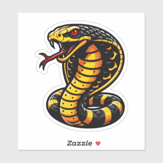 Opvallende Cobra Sticker- Vet geel & zwart ontwerp Sticker (Vel)
