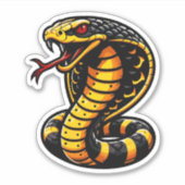 Opvallende Cobra Sticker- Vet geel & zwart ontwerp Sticker (Voorkant)