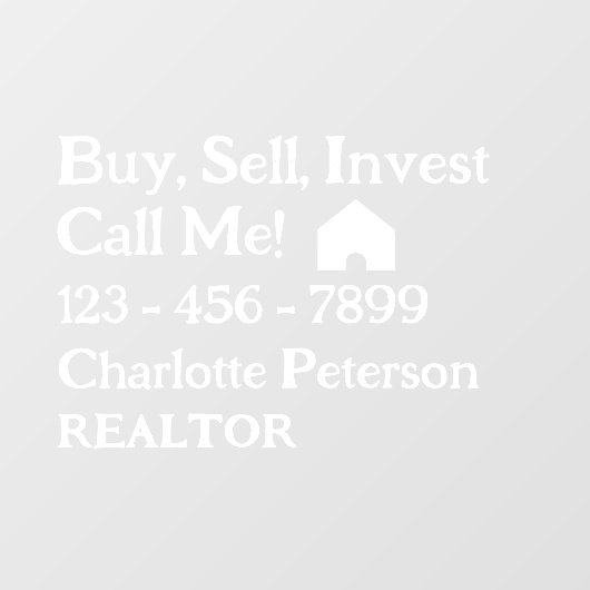 Opvallende Custom Realtor Car Decal (Vel)