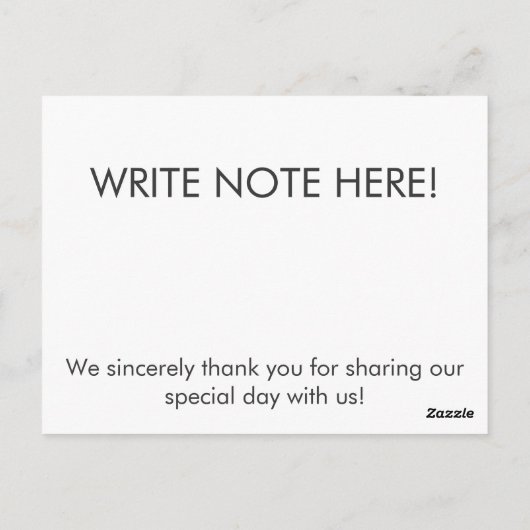 Opvallende dank briefkaart (Achterkant)