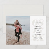 Opvallende datum neutrale beige foto save the date (Voorkant / Achterkant)