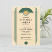 Opvallende deco gele zon bruiloft uitnodiging (Staand voorkant)