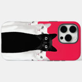 Opvallende elegantie: zwarte kat temidden van witt Case-Mate iPhone case (Achterkant (horizontaal))