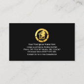 Opvallende elektrische bliksemgolf elektricien visitekaartje (Achterkant)