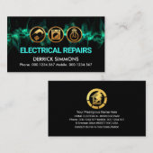 Opvallende elektrische bliksemgolf elektricien visitekaartje (Voorkant / Achterkant)