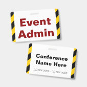 Opvallende "Event Admin" Badge (Voor- en achterkant)