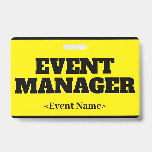 Opvallende "EVENT MANAGER" Badge (Voorzijde)