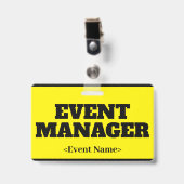 Opvallende "EVENT MANAGER" Badge (Voorzijde met clip)