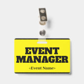 Opvallende "EVENT MANAGER" Badge (Achterkant met clip)